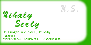 mihaly serly business card