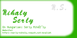 mihaly serly business card
